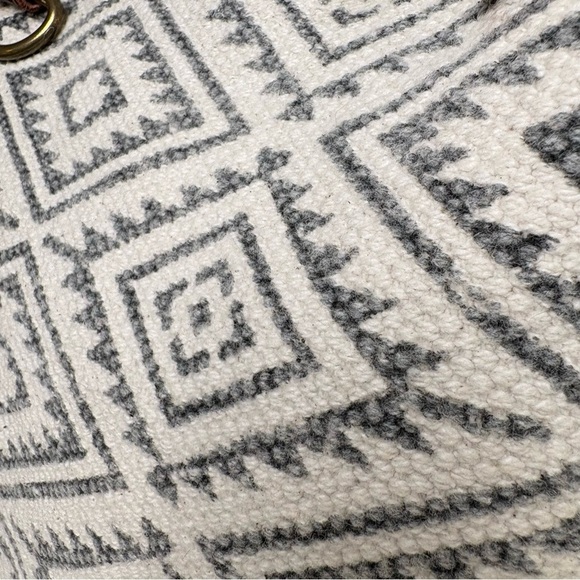 MYRA BAG Solemn Aztec Diamond Tote Bag Canvas Leather Double Strap Boho Neutral - Picture 17 of 17